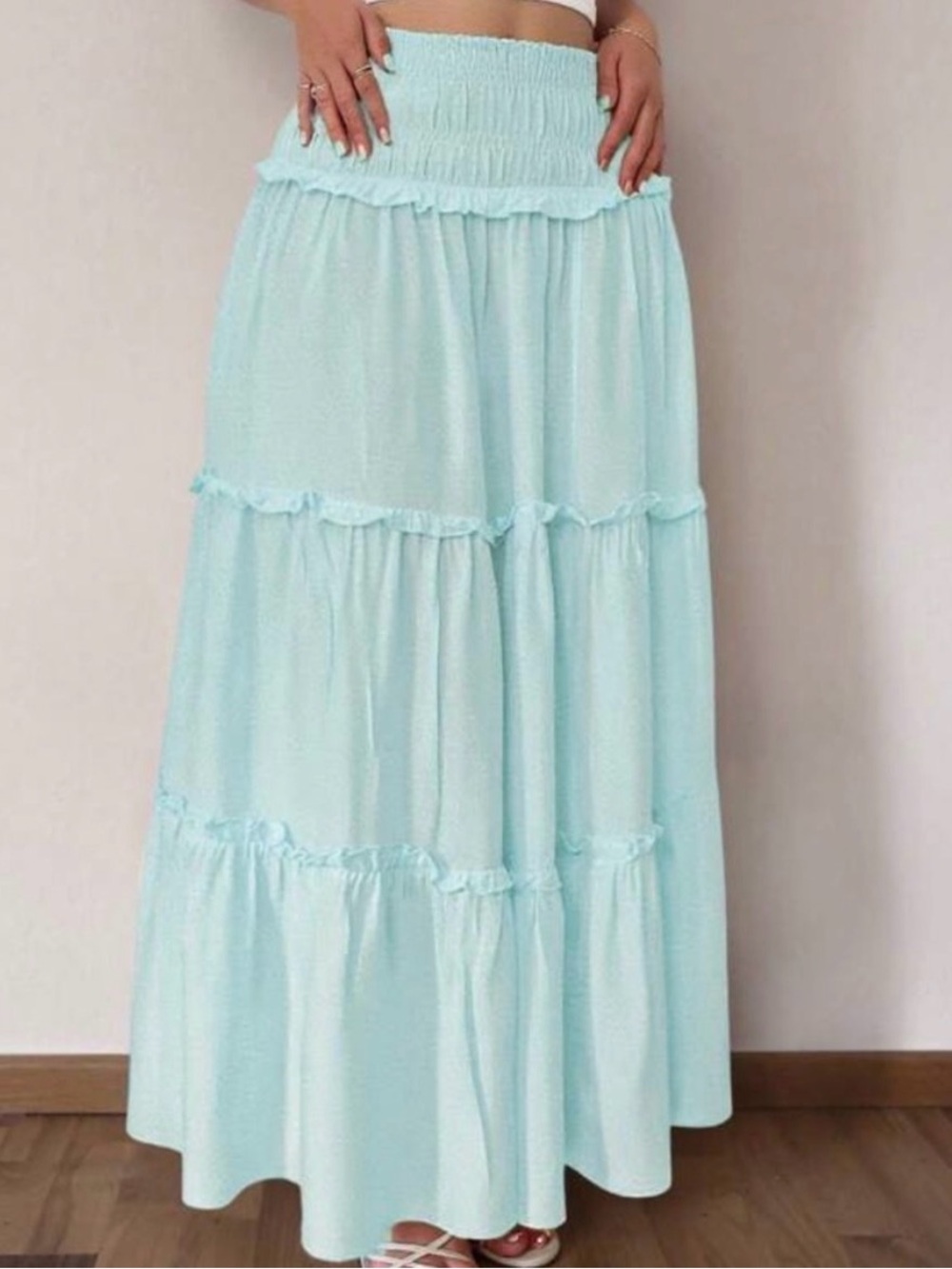 Shein Tiered Ruffle Maxi Skirt